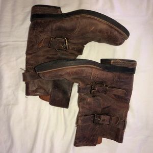Steve Madden leather slouch boots with buckles